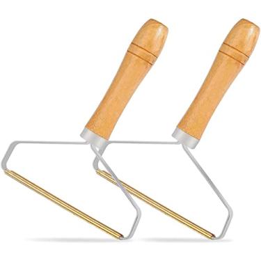 Imagem de Removedor portátil de fiapos, (2 peças) removedor de pelos para animais de estimação, depilador de cabelo reutilizável, removedor de cabelo de lã, removedor de bola de cabelo, barbeador de fiapos para móveis, ferramenta de limpeza de carpete
