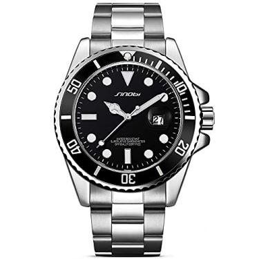 Imagem de Relógio Masculino Sinobi Relógio de Pulso Ponteiro Luminoso À Prova D'agua Aço Inoxidável (C3)