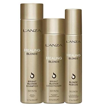 Imagem de Kit Lanza Healing Blonde Bright Shampoo 300ml + Condicionador 250ml + Leave in Rescue 150ml