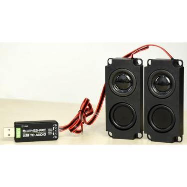 Imagem de Placa de som USB para áudio USB com alto-falante de 8Ω 5W para Raspberry Pi/Jetson Nano, Win7/8/8.1/10, Linux, Android, Plug and Play sem driver, suporte para gravação/reprodução,