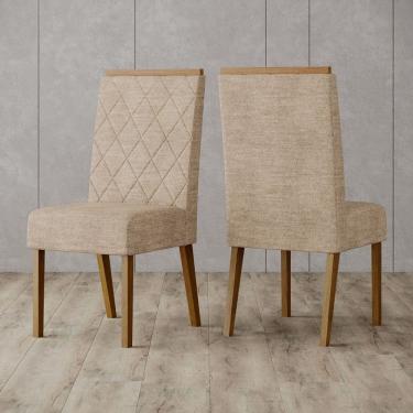Imagem de Cadeiras Kit 2 Cadeiras Nina Nature/Creme - Henn