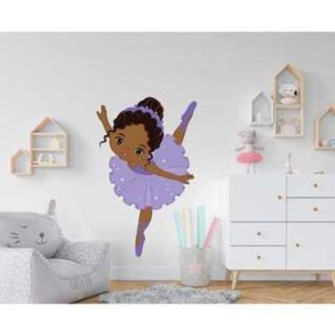 Imagem de Adesivo De Parede Bailarina Com Roupa Lilás