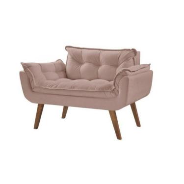 Imagem de Poltrona Opalla Namoradeira Capuccino Em Fibra Siliconada Sued Pés Pal