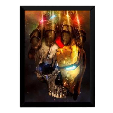 Imagem de Quadro Marvel Vingadores Arte Caveira Homem De Ferro Thanos - Fanarte