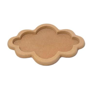 Imagem de Bandeja Nuvem Festa Decoração P 20x15x2 Kit 3un Madeira Mdf - ATACADÃO