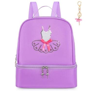Imagem de Mochila Infantil Dorlubel - Bailarina com Vestido Tutu Roxo