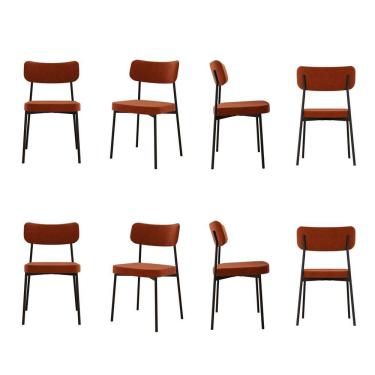 Imagem de Kit com 8 Cadeiras para Sala de Jantar Mona Yescasa Terracota