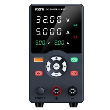 Imagem de Fonte de Alimentação de Bancada 32V 5A OCP e USB Voltti GC305H, Preta
