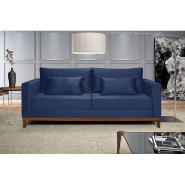 Imagem de Sofá Bahamas 1,70 Veludo Luxo Sala de Estar Casa Imperial (Azul Marinho 171)