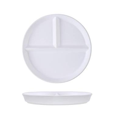 Imagem de Prato de serviço prato de cerâmica para redução de gordura prato de jantar infantil para uma pessoa comer três grades e refeições divididas para uso doméstico pratos (cor: D, tamanho: CH)