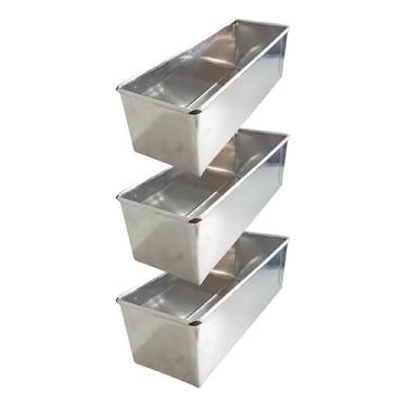 Imagem de Forma de Bolo, Forma de Bolo Retangular, Formas para Bolo em Fatia 30x10x10cm em AlumíNio, 03 Unidades
