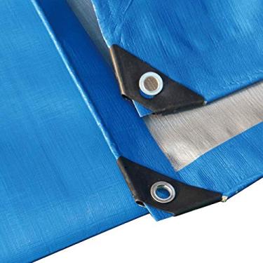 Imagem de OKUOKA Lona impermeável resistente proteção solar e pára-brisa estufa isolamento de plantas ilhós galvanizado acampamento ao ar livre sobrevivência, 12 tamanhos (cor: azul, tamanho: 5 x 7 m)