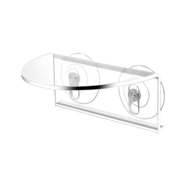 Imagem de Prateleiras de plantas para aquário | Prateleiras de grama aquática com borda acrílica, suporte de plantas transparentes com ventosas fortes para decoração de janela de casa de aquário