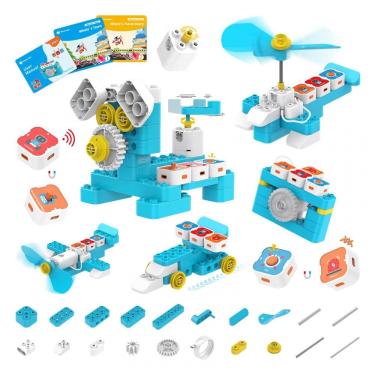 Imagem de Kit STEM Robô de Programação WhalesBot A1 8 em 1 com Blocos Magnéticos para Crianças de 3 a 5 Anos