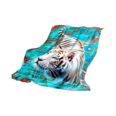 Imagem de Manta Sherpa 3D Super Macia Com Estampa De Tigre Para Primavera E Outo