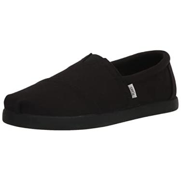 Imagem de TOMS Mocassim masculino Alpargata de lona de algodão reciclado, Preto/preto, 9
