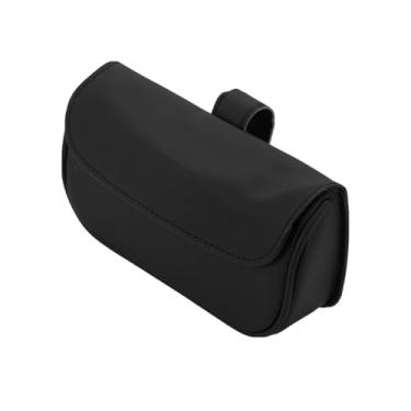 Imagem de INFINAUTO Estojo de armazenamento de clipe de óculos, clipe de óculos de sol, suporte de óculos, acessórios universais para SUV, caminhão, van, couro sintético, preto, 1 peça