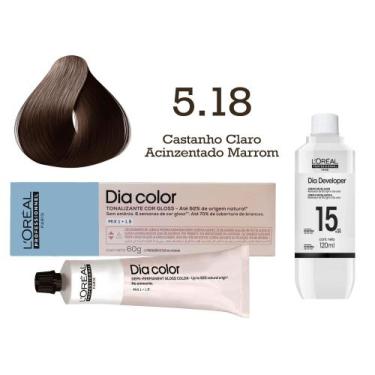 Imagem de Tonalizante Dia Color 5.18 Castanho Claro Acinzentado Marrom + Emulsão