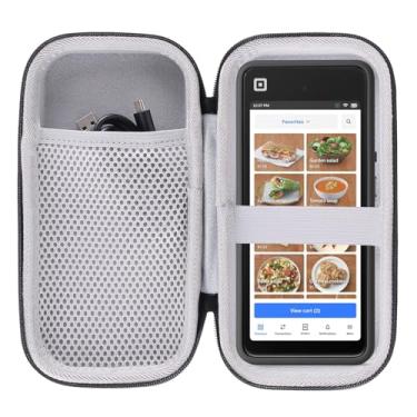 Imagem de WERJIA Estojo rígido compatível com portátil quadrado - PDV portátil - máquina de cartão de crédito ponto de venda leitor de cartão estojo de viagem (cinza)