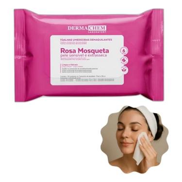 Imagem de Lenço Umedecido Demaquilante Dermachem Rosa Mosqueta Limpeza Facia