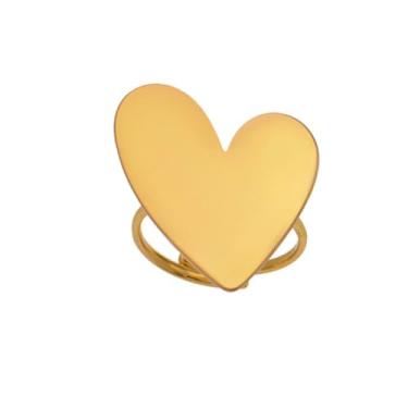 Imagem de Anéis de coração minimalistas para mulheres, ajustável, dourado, aço inoxidável, eternidade, compromisso, amor, aliança midi minimalista empilhável, joia de noivado de aniversário elegante para dia