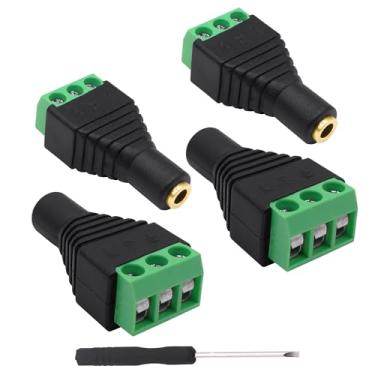Imagem de CybNemo 3,5 mm 1/20.3 cm TRS parafuso bloco terminal conector estéreo sem solda 1/20.3 cm 3 polos TRS adaptador de áudio estéreo fêmea para 3 pinos terminal de parafuso conversor de fone de ouvido