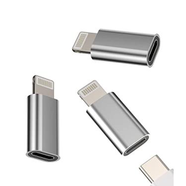 Imagem de Adaptador USB C fêmea para carregador de iPhone, adaptador Lightning macho (pacote com 3) conector de porta de cabo tipo C para Apple 14 13 12 11 Pro Max Mini X Xs XR Se 6 7 8 Plus para iPad Air 2018
