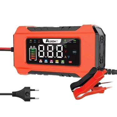 Imagem de Carregador de Bateria Automático Inteligente 12V com Tela LCD – Modelo RJ-C120501B, Compatível com Baterias de Chumbo-Ácido, Entrada 110–230V