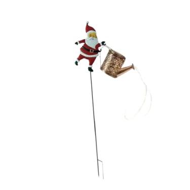 Imagem de Bothyi Luz solar de Natal com Papai Noel, luminária de jardim com estaca, decoração natalina externa para as festas de fim de ano, Chaleira Branca Morna