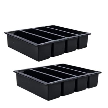 Imagem de FORMA MOLDE DE SILICONE PARA GELO EM BARRAS GRANDES KIT COM 2 (PRETO)