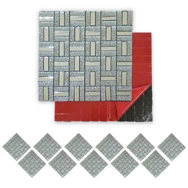 Imagem de Pastilha De Vidro Adesiva Kit 11 Uni Parede Banheiro Box Sala Decorativa Moderna Reforma Requintado Facil Aplicacao