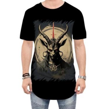 Imagem de Camiseta Longline Bafomé Vintage Pentagrama 3 - Kasubeck Store®, M