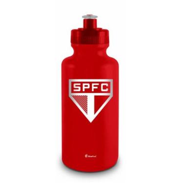 Imagem de Garrafa squeeze de plástico time São Paulo 550ml vermelha / garrafinha