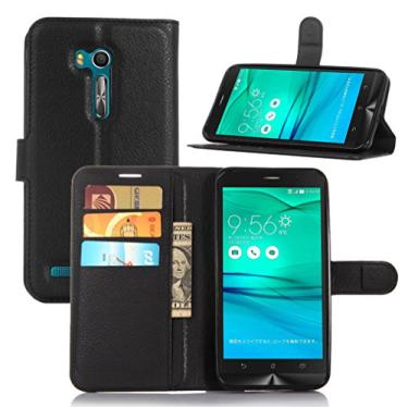 Imagem de Capa ASUS Zenfone Go/ZB551KL, capa carteira flip de couro PU premium com compartimento para cartão, suporte e fecho magnético [capa interior à prova de choque de TPU] Compatível com ASUS Zenfone Go/