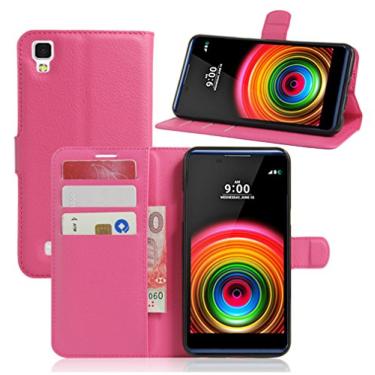 Imagem de Capa para LG X Power, capa carteira flip de couro PU premium com compartimento para cartão, suporte e fecho magnético [capa interna de TPU à prova de choque] Compatível com LG X Power