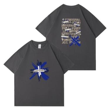 Imagem de Camiseta Txt Solo Freefall k-pop Merch Support Estampada Camisetas Soltas Unissex, Cinza escuro, P
