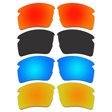 Imagem de ACOMPATIBLE 4 pares de lentes polarizadas de substituição para óculos de sol Oakley Flak 2.0 XL OO9188 Pacote P8