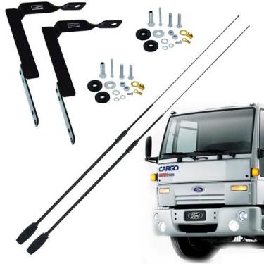 Imagem de 2 Antena Px Bobinada Black Argentina 1,63m + Suporte Dianteiro Frontal