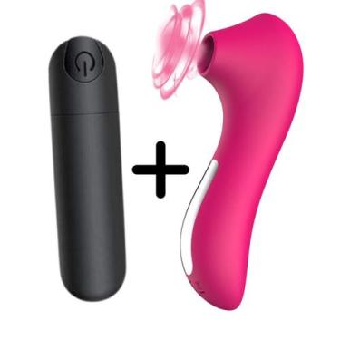 Imagem de KIT Sugador de Clitóris Massageador Vibrador Bullet Recarregável SexSh