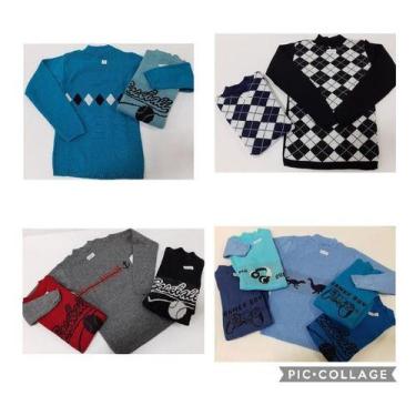 Imagem de 4 Básica Lã Blusa Frio Menino Inverno Tm 8 10 12 Juvenil 941 - Blue Ma