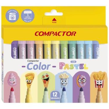 Imagem de Caneta Hidrográfica Compactor Color Pastel - Pacote com 12 Cores