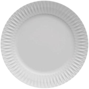 Imagem de Prato Raso de Porcelana Branca 26,5cm Germer Relevo Diamante Avulso Me