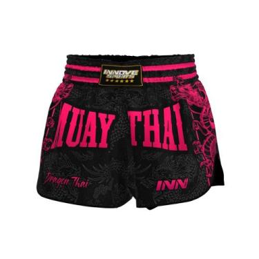 Imagem de Short Muaythai Modelagem Tailandesa Premium Dragon Thai Rosa - Innove,