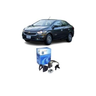 Imagem de Kit botão da alavanca de cambio automatico (cinza e prata) prisma  gm 