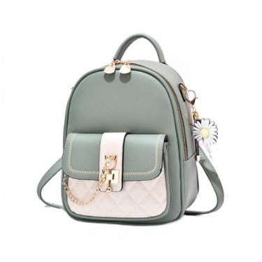 Imagem de Mochila Feminina de Couro Macio - Grande Capacidade e Estilo Fashion