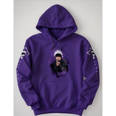 Imagem de Blusa Moletom Canguru Capuz E Bolso Satoru Gojo Personagens - Lobo Set