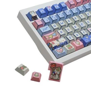 Imagem de Cmokifuly Rabbit Cute Keycaps MDA/Cherry Profile Blue Jeans Style Keycap para teclado mecânico/magnético, 149 teclas 5 lados Dye-Sub Custom PBT (Cherry Profile)