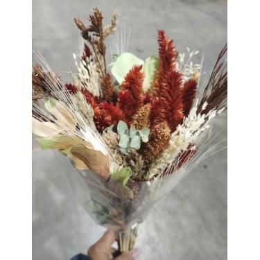 Imagem de Buquê Arranjo Flores Desidratadas Decoração Mesa Sala Cozinha Banheiro