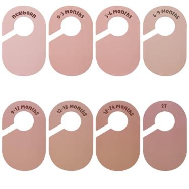 Imagem de Tinoaly 8 divisórias de armário de bebê, dupla face, divisórias de tamanho de guarda-roupa de bebê, papel revestido, organizador de cabide adorável para berçário, adequado para recém-nascidos a 2 anos