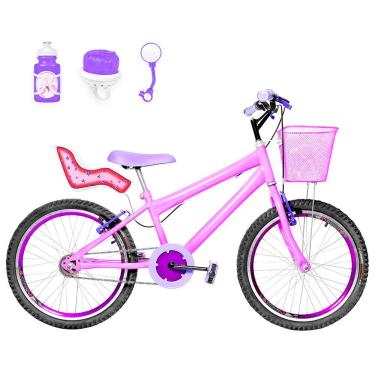 Imagem de Bicicleta Aro 20 Aero + Kit Passeio Rosa E Violeta